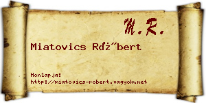 Miatovics Róbert névjegykártya